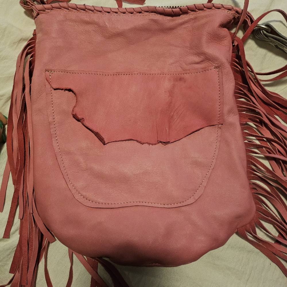 Pink buttery 💗 soft leather crossbody bag *handmade* one-of-a kind ✨️ - Picture 4 of 6
